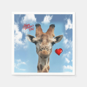Valentijnsdag Paper Napkins Giraffe Servet