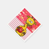 Valentijnsdag Paper Napkins, Giraffe Servet (Hoek)
