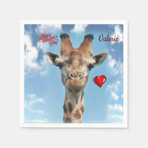 Valentijnsdag Paper Napkins Giraffe Servet