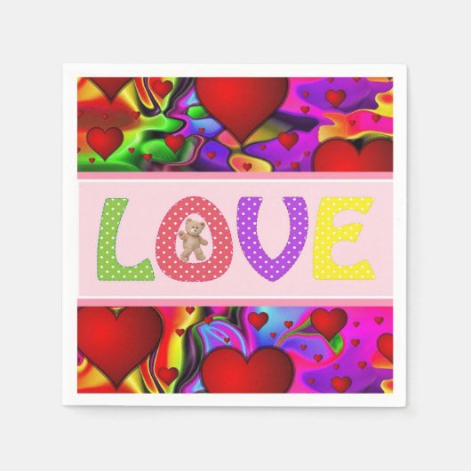 Valentijnsdag Paper Napkins, Love Servet (Voorkant)