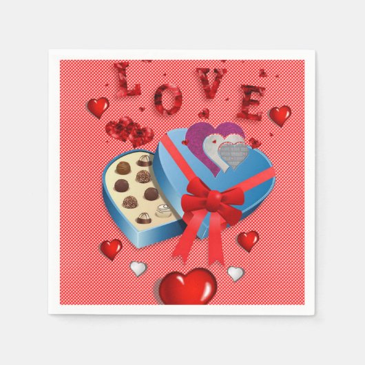 Valentijnsdag Paper Napkins, Love Servet (Voorkant)