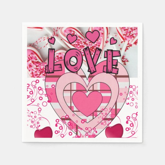 Valentijnsdag Paper Napkins, Love Servet (Voorkant)