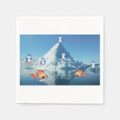 Valentijnsdag Paper Napkins, Penguin Hearts Servet (Voorkant)