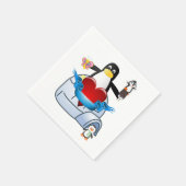 Valentijnsdag Paper Napkins, Penguin Hearts Servet (Hoek)