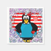 Valentijnsdag Paper Napkins, Penguin Hearts Servet (Voorkant)