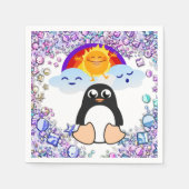 Valentijnsdag Paper Napkins, Penguin Hearts Servet (Voorkant)