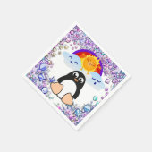 Valentijnsdag Paper Napkins, Penguin Hearts Servet (Hoek)