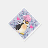 Valentijnsdag Paper Napkins, Penguin Hearts Servet (Hoek)