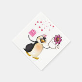 Valentijnsdag Paper Napkins, Penguin Hearts Servet (Hoek)