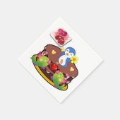 Valentijnsdag Paper Napkins, Penguin Hearts Servet (Hoek)