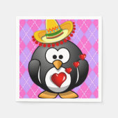 Valentijnsdag Paper Napkins, Penguin Servet (Voorkant)