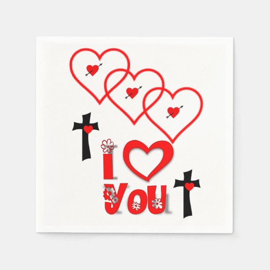 Valentijnsdag Paper Napkins Servet (Voorkant)