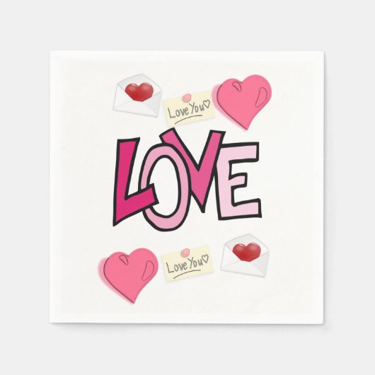 Valentijnsdag Paper Napkins Servet (Voorkant)