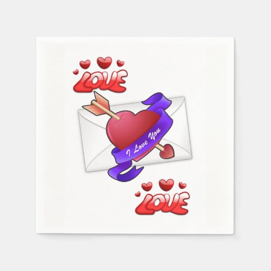 Valentijnsdag Paper Napkins Servet (Voorkant)
