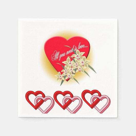 Valentijnsdag Paper Napkins Servet (Voorkant)