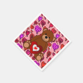 Valentijnsdag Paper Napkins, Teddy Bear Servet (Hoek)