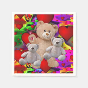 Valentijnsdag Paper Napkins, Teddy Bear Servet