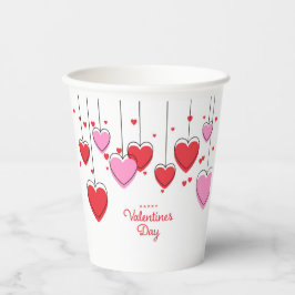 Valentijnsdag papier beker - hart snaren