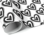 Valentijnsdag — Papier ompakken — zwart en wit — h (Rol Hoek)