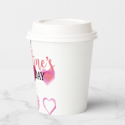 Valentijnsdag Papieren Bekers (Links)