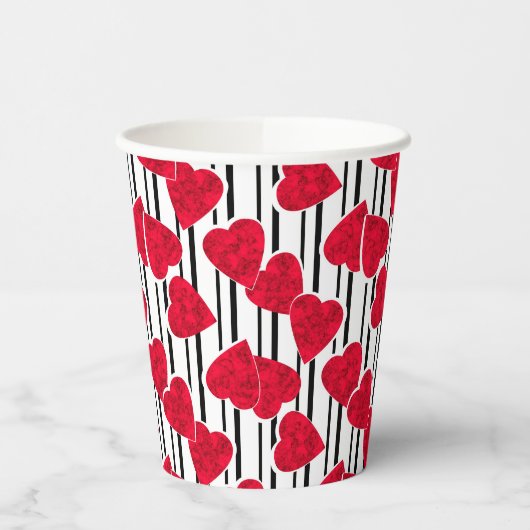 Valentijnsdag Papieren Bekers (Links)