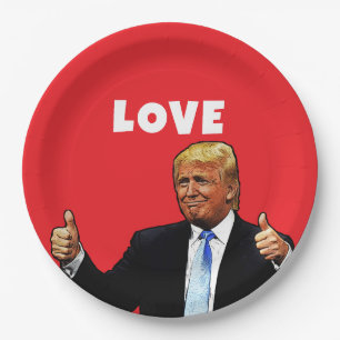 VALENTIJNSDAG PAPieren BORDEN VAN DONALD TRUMP Bordje