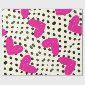 Valentijnsdag - Papierroze harten ompakken Cadeaupapier (Vlak)