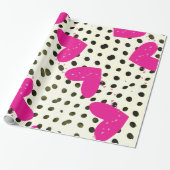 Valentijnsdag - Papierroze harten ompakken Cadeaupapier (Uitgerold)