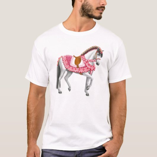 Valentijnsdag Parade Horse T-Shirt (Voorkant)