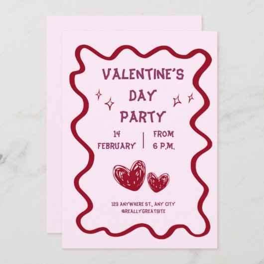 Valentijnsdag Partij Kaart (Voorkant / Achterkant)