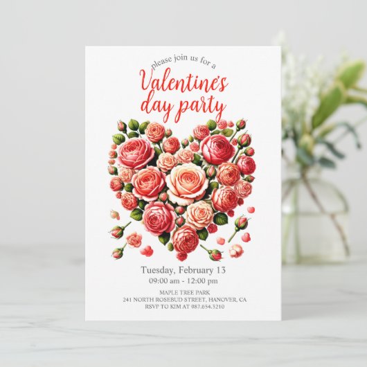 Valentijnsdag Partij Kaart (Staand voorkant)