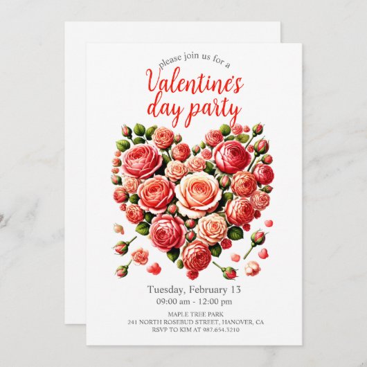 Valentijnsdag Partij Kaart (Voorkant / Achterkant)