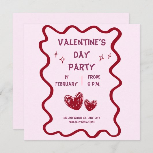 Valentijnsdag Partij Kaart (Voorkant / Achterkant)