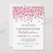 Valentijnsdag Partij met Rode Harten Kaart (Voorkant)