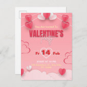Valentijnsdag Partij Uitnodiging Briefkaart (Voorkant / Achterkant)