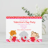 Valentijnsdag Party Animals Kaart (Staand voorkant)