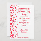 Valentijnsdag Party Confetti Harten Gepersonalisee Kaart (Achterkant)