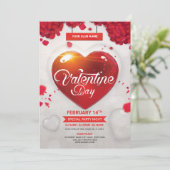 Valentijnsdag Party Flyer Kaart (Staand voorkant)