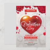 Valentijnsdag Party Flyer Kaart (Voorkant / Achterkant)