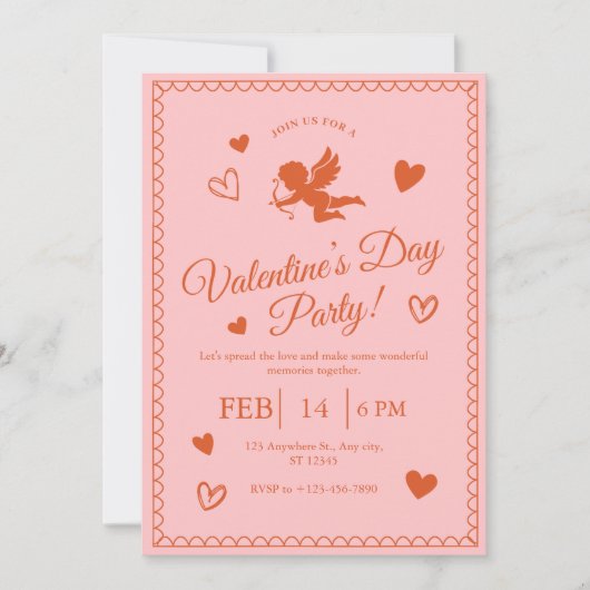 Valentijnsdag Party-fotokaart Feestdagenkaart (Voorkant)