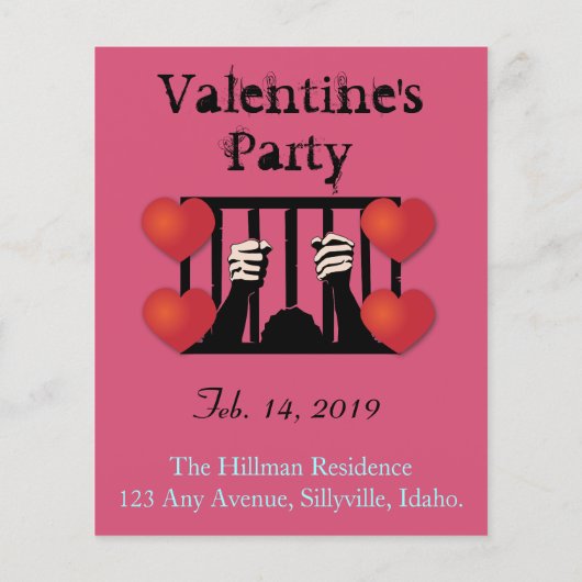 Valentijnsdag Party gevangene Flyer (Achterkant)