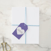 Valentijnsdag Party Hand Drawn Hearts Paars Cadeaulabel (Met Touw)