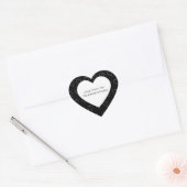Valentijnsdag Party Hand Drawn Hearts White Grey Hart Sticker (Envelop)