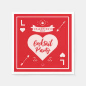 Valentijnsdag Party Hart en Liefde Rood Servet (Voorkant)