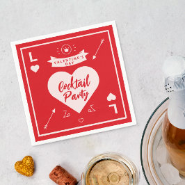 Valentijnsdag Party Hart en Liefde Rood Servet