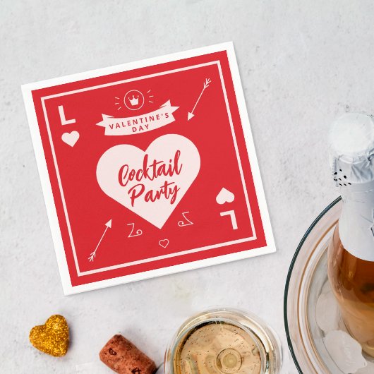Valentijnsdag Party Hart en Liefde Rood Servet