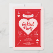 Valentijnsdag Party Hart en Liefde Rood Uitnodigen Aankondiging (Voorkant)