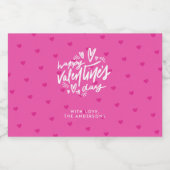 Valentijnsdag Party Hot Pink Hearts Likeurfles Etiket (Enkel label)