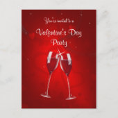 Valentijnsdag Party Invitation Briefkaart (Voorkant)
