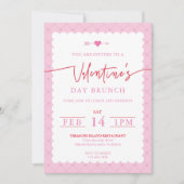 Valentijnsdag Party Invitation Day Brunch Kaart (Voorkant)